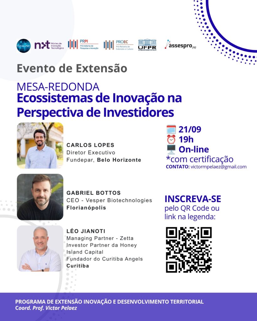 Mesa-redonda “Ecossistemas de Inovação na Perspectiva de Investidores”